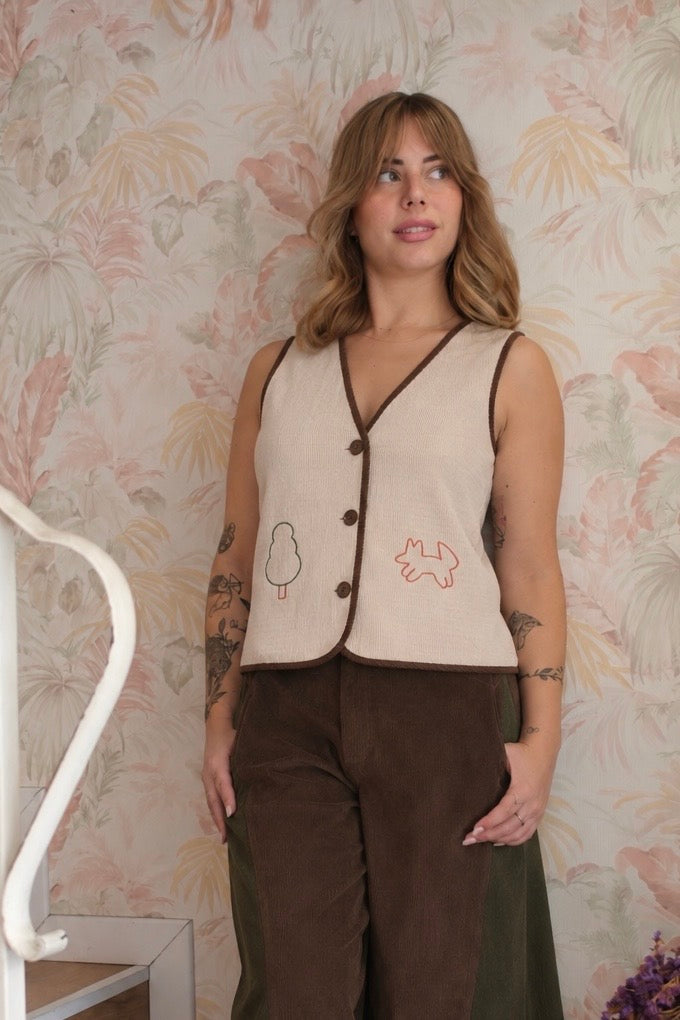 Gilet costine - ECRU