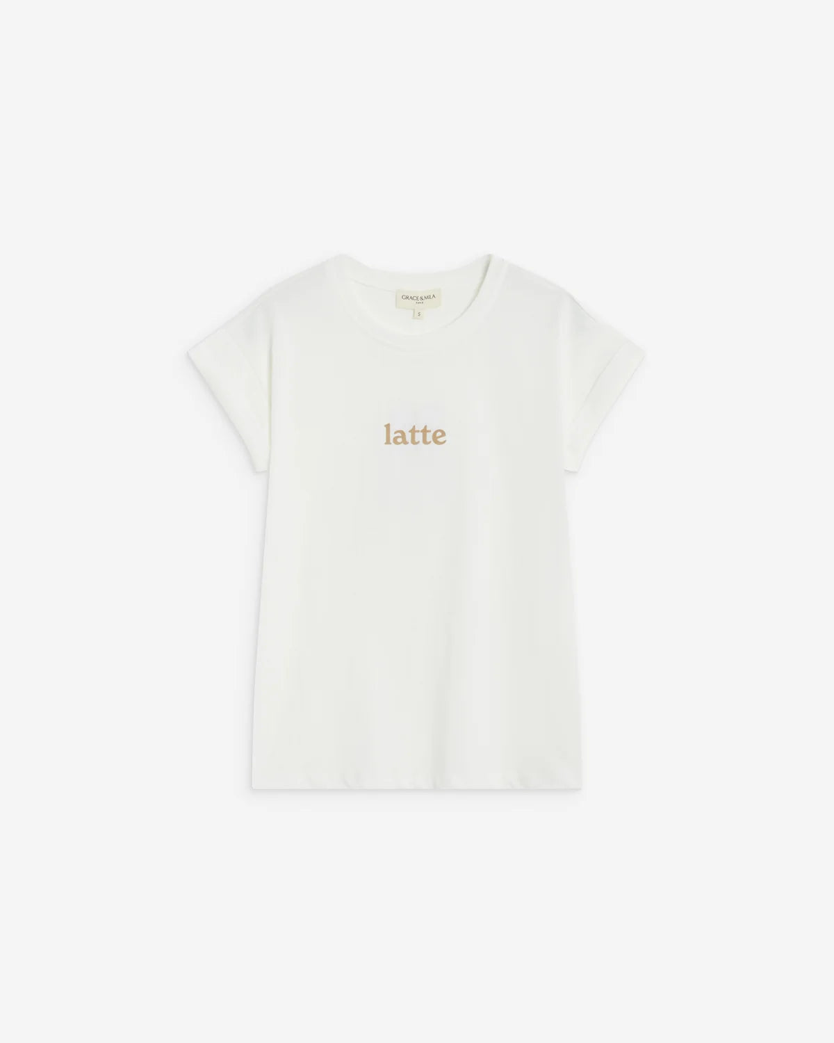 T-Shirt stampa latte - AVORIO
