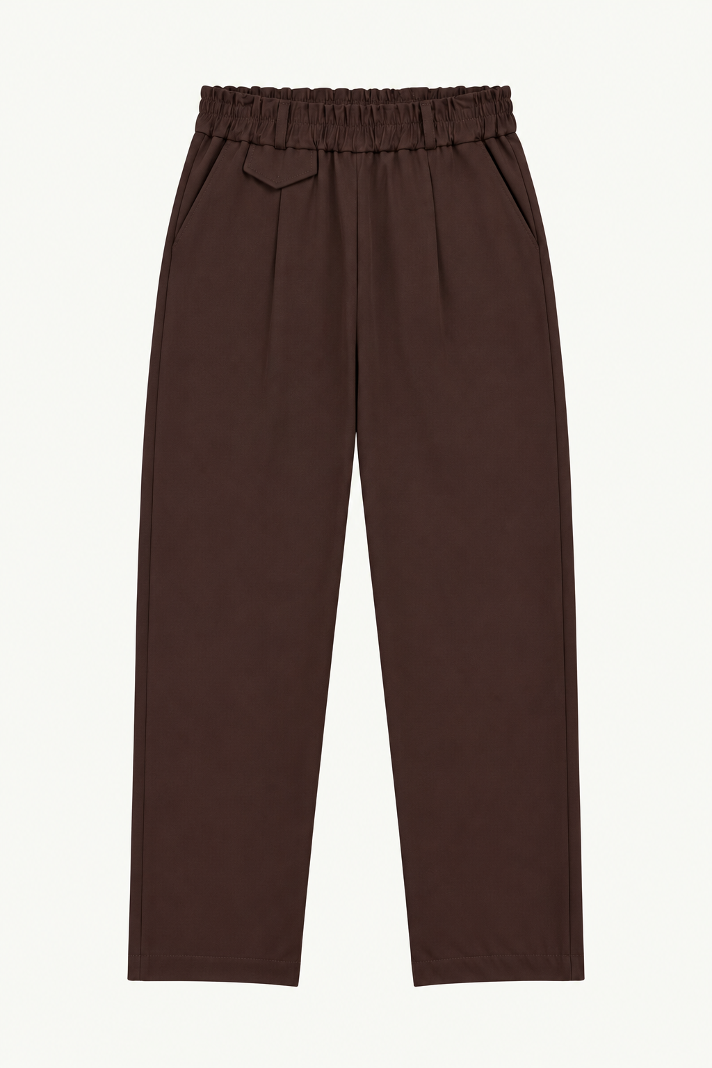 Pantalone con elastico basic - MARRONE