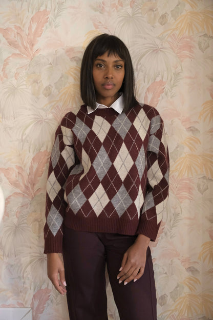 Maglione rombi - BORDEAUX