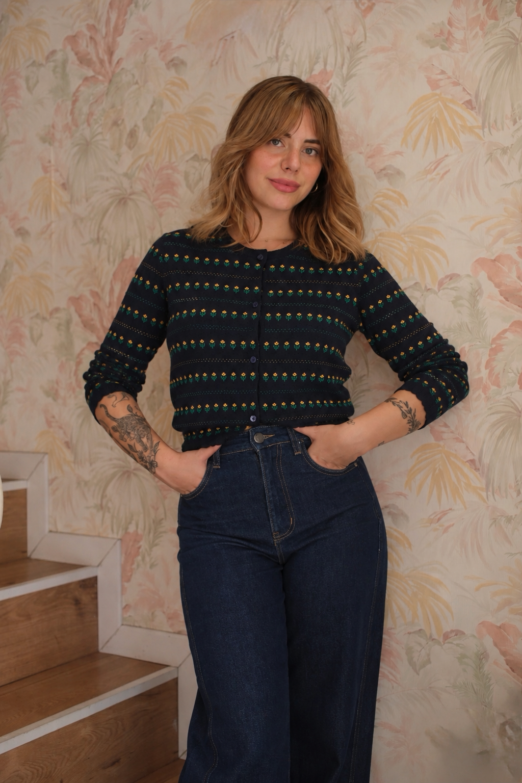 Cardigan fiorellini - BLU