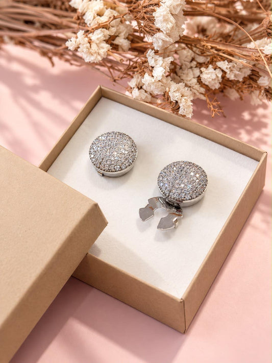 Copribottone strass - ARGENTO