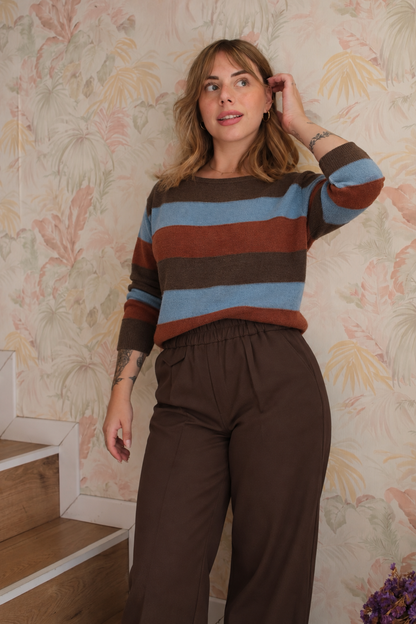 Maglione tre colori - RUGGINE