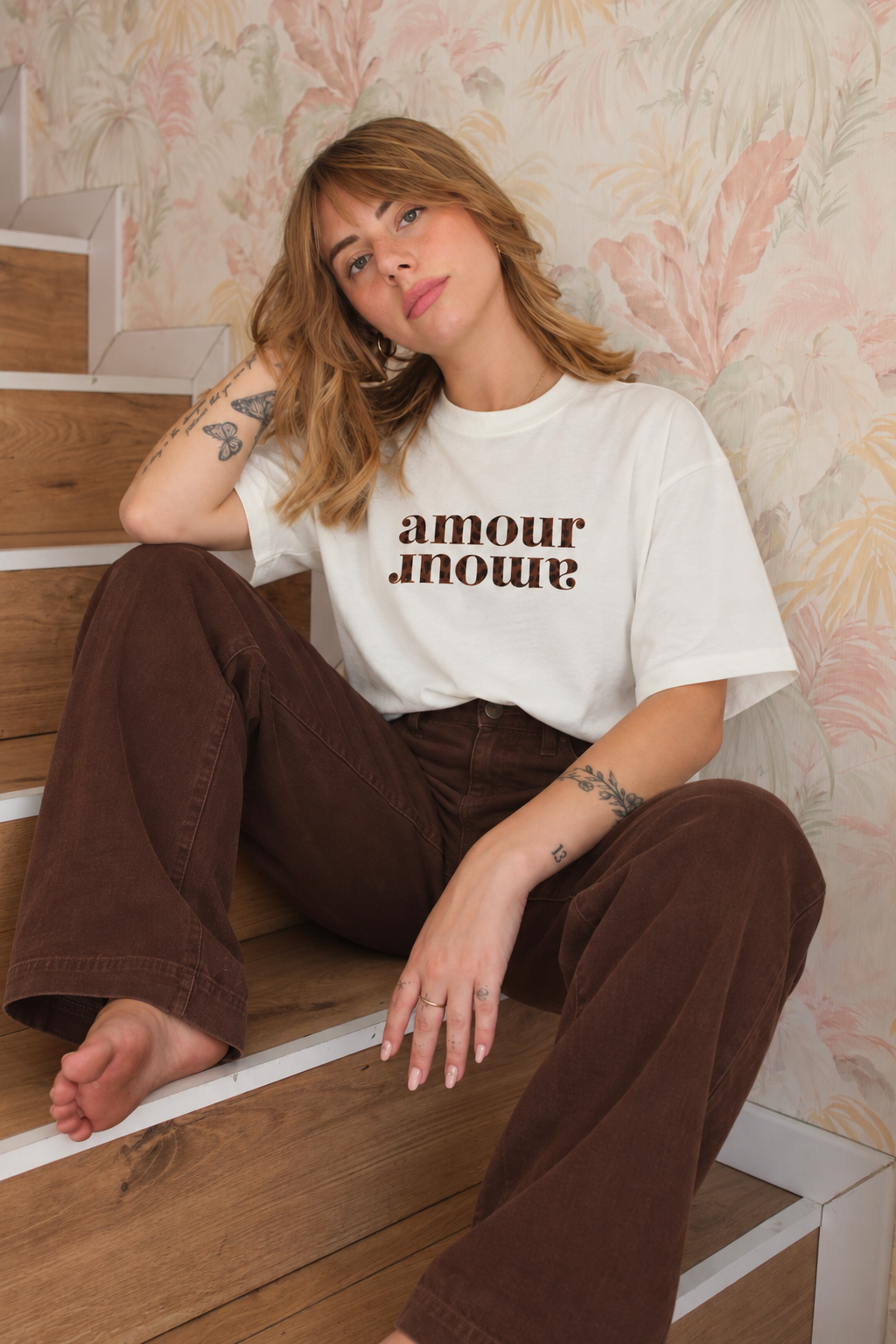 T-shirt amour - BEIGE