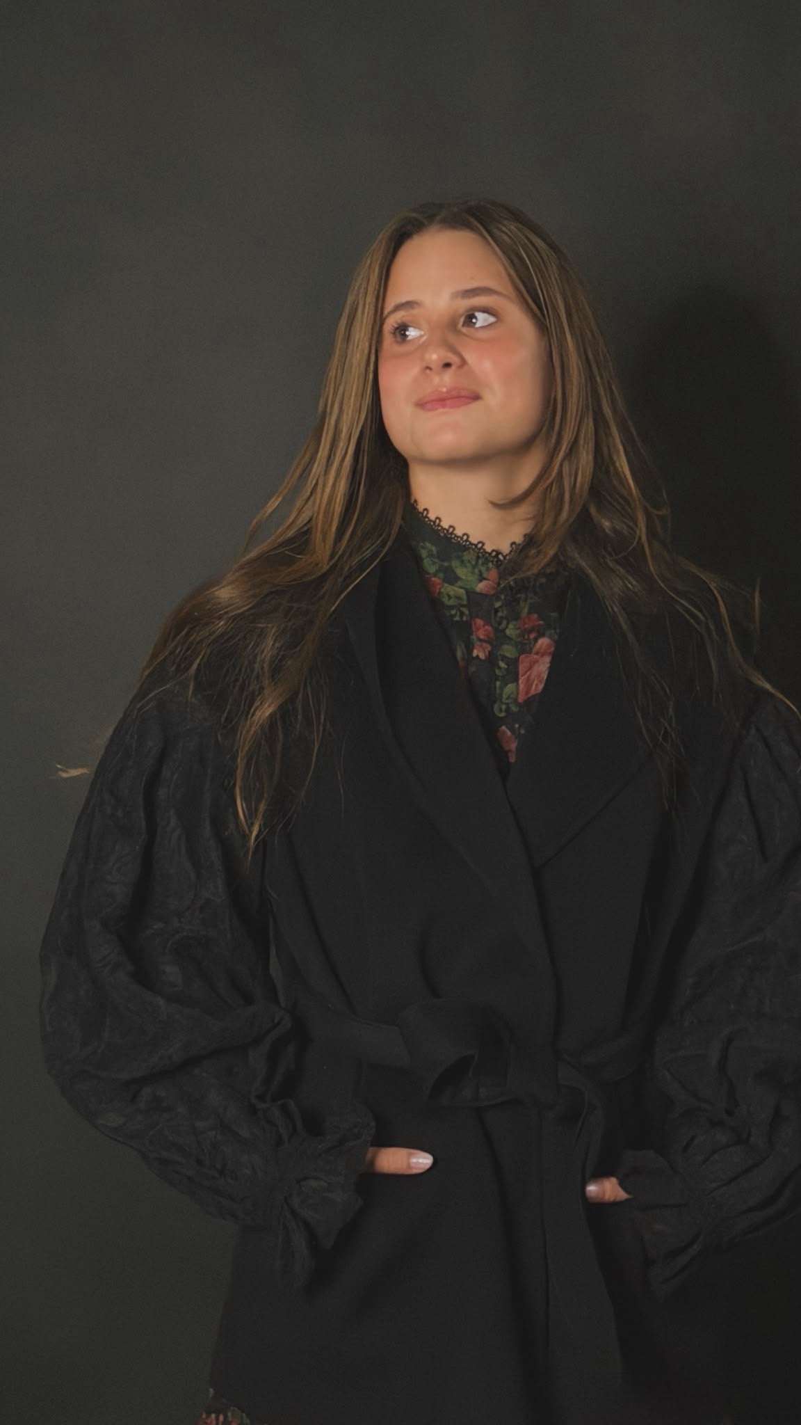 Cappotto chiusura kimono - NERO