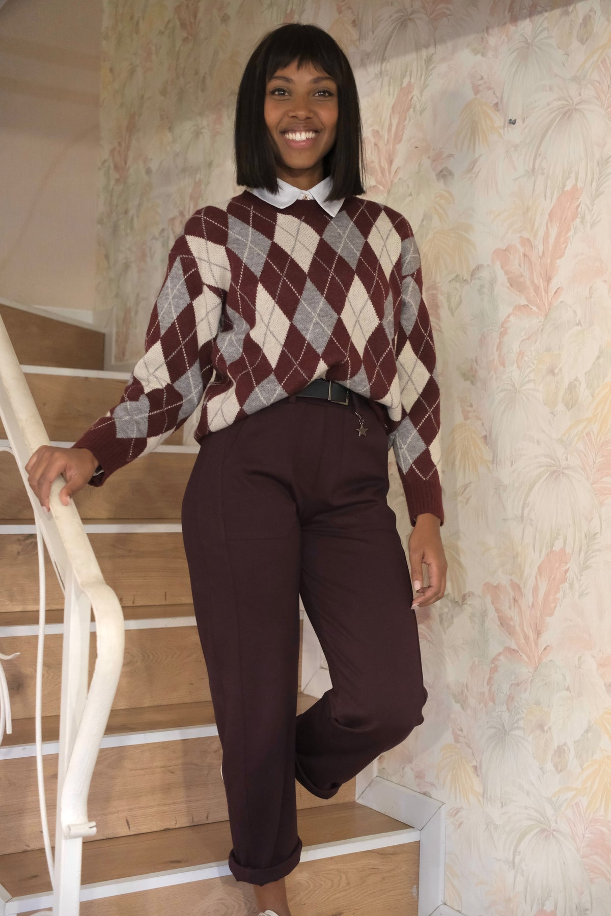 Maglione rombi - BORDEAUX