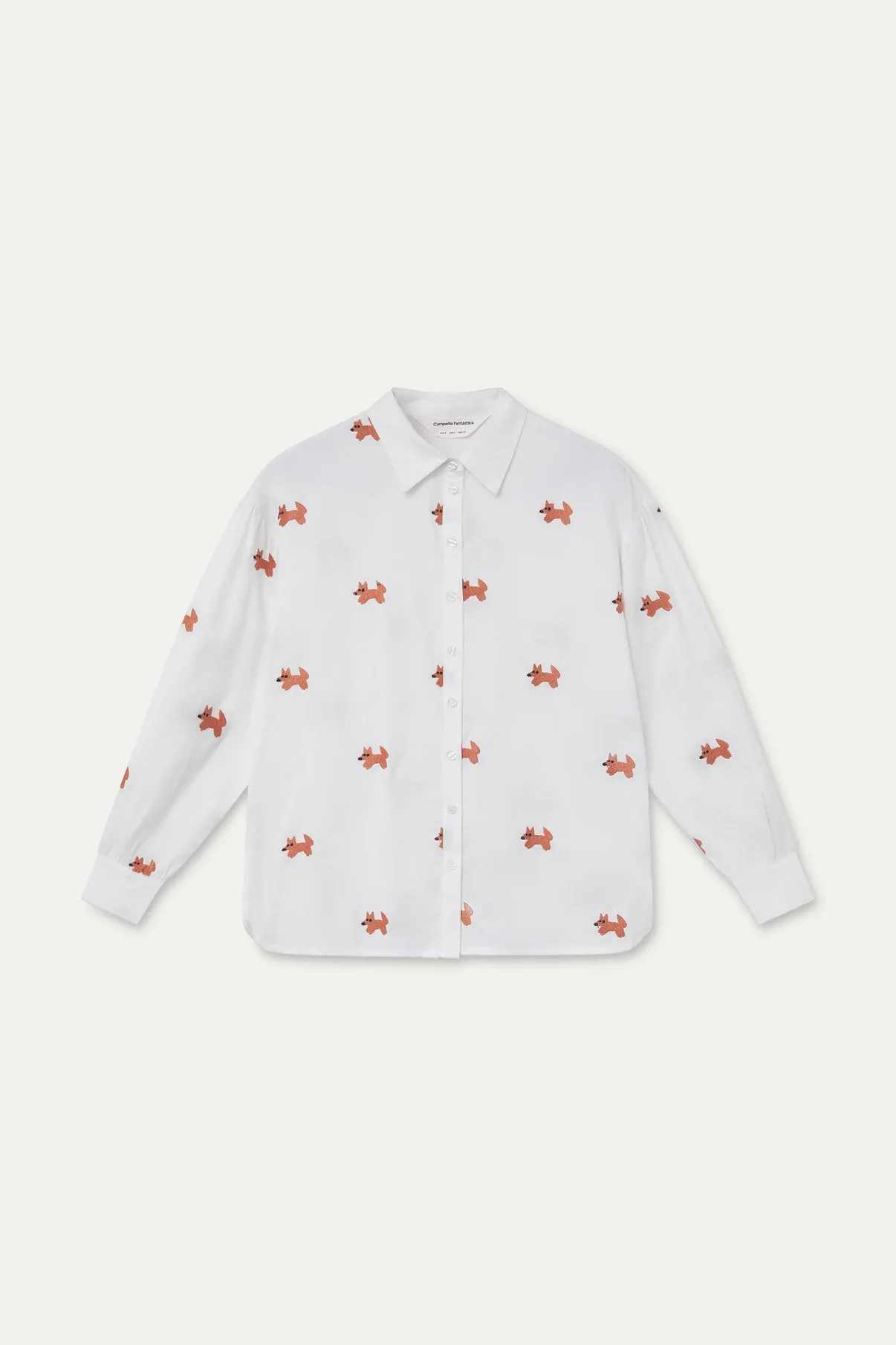 Camicia ricami volpe - BIANCO