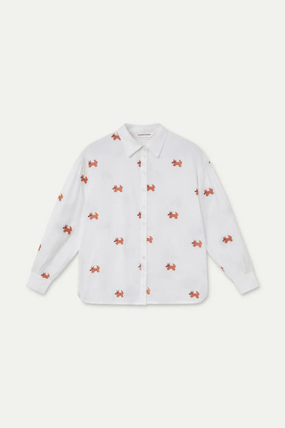 Camicia ricami volpe - BIANCO