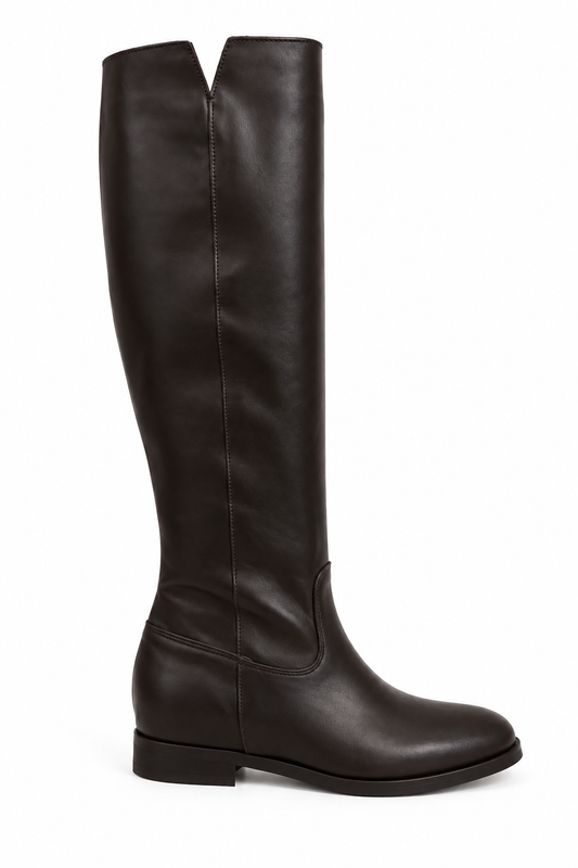 Stivali Helena in vera pelle basic - TESTA DI MORO