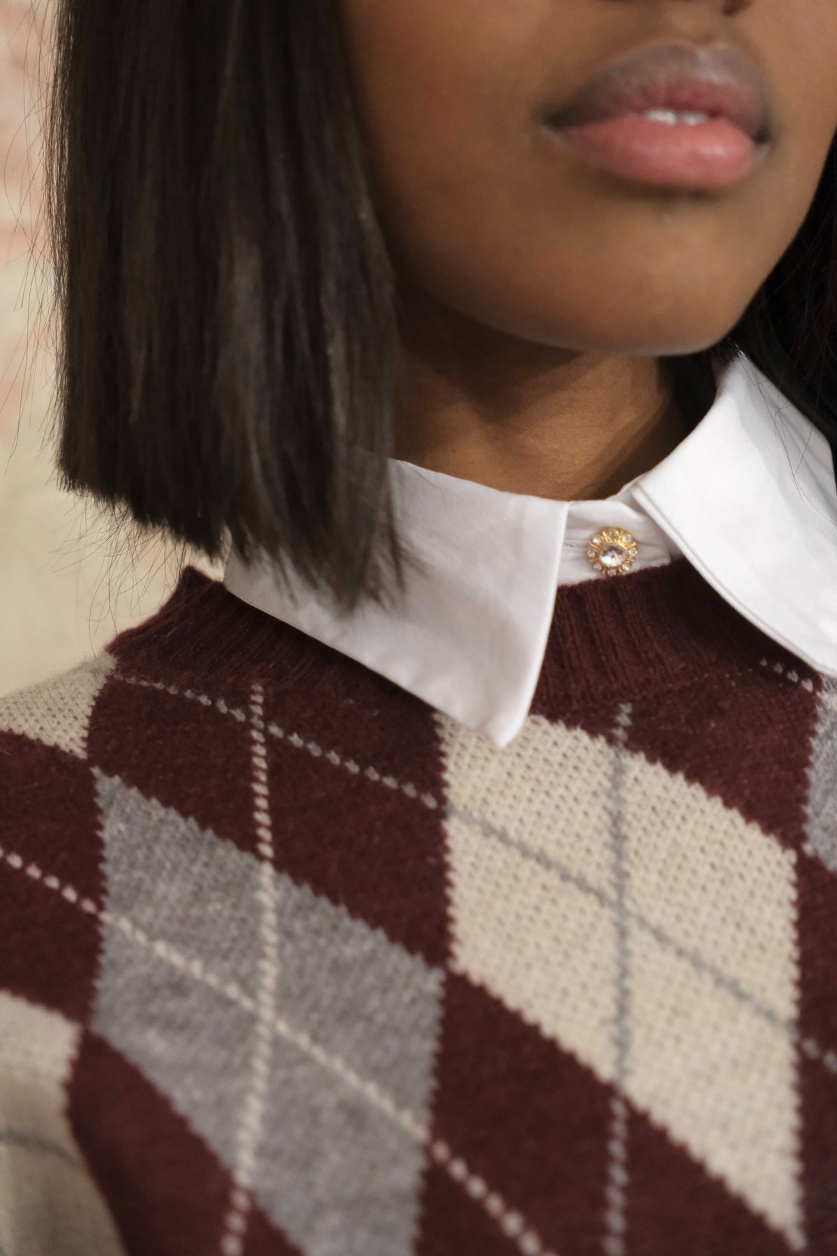 Maglione rombi - BORDEAUX