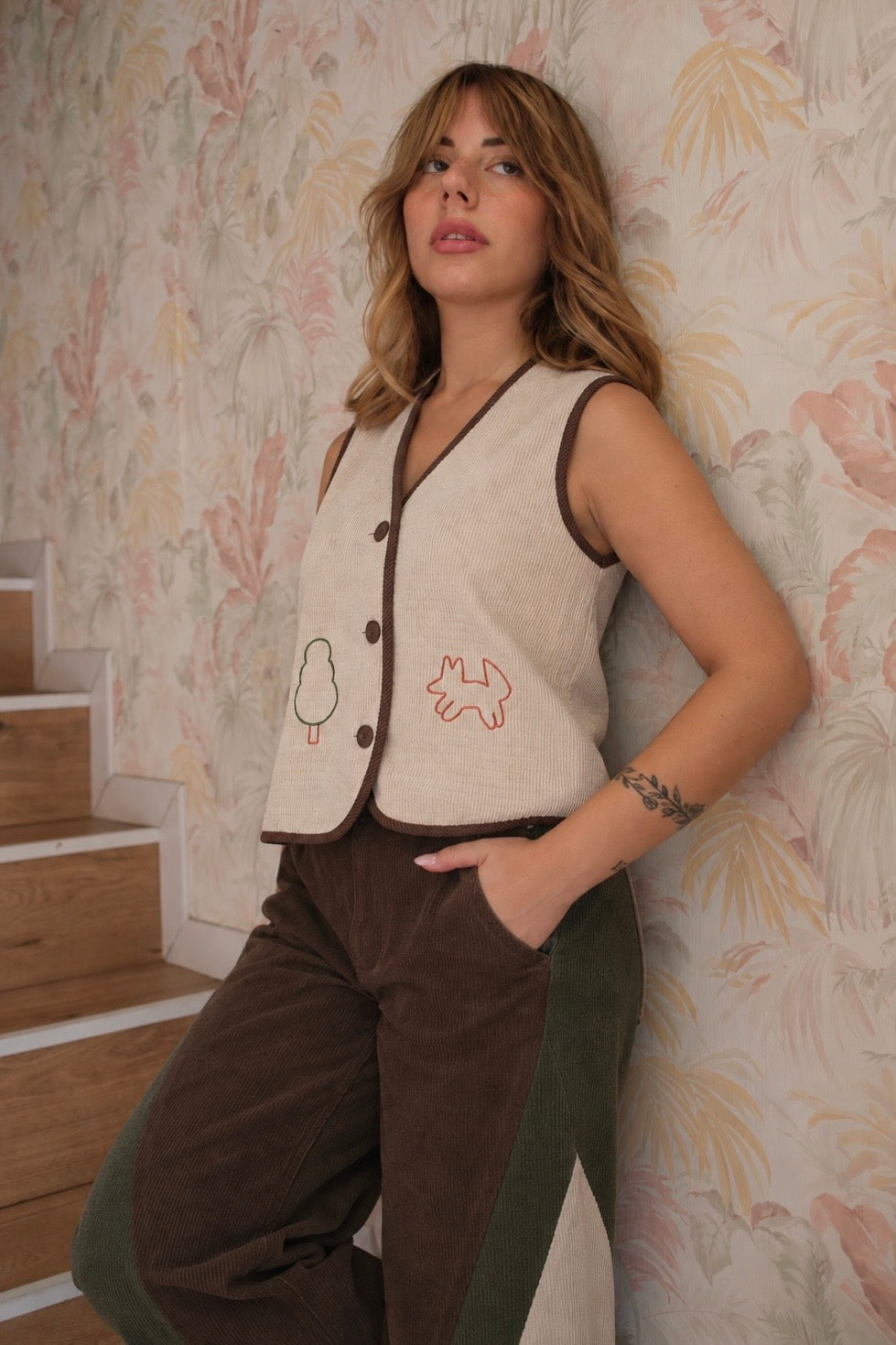 Gilet costine - ECRU