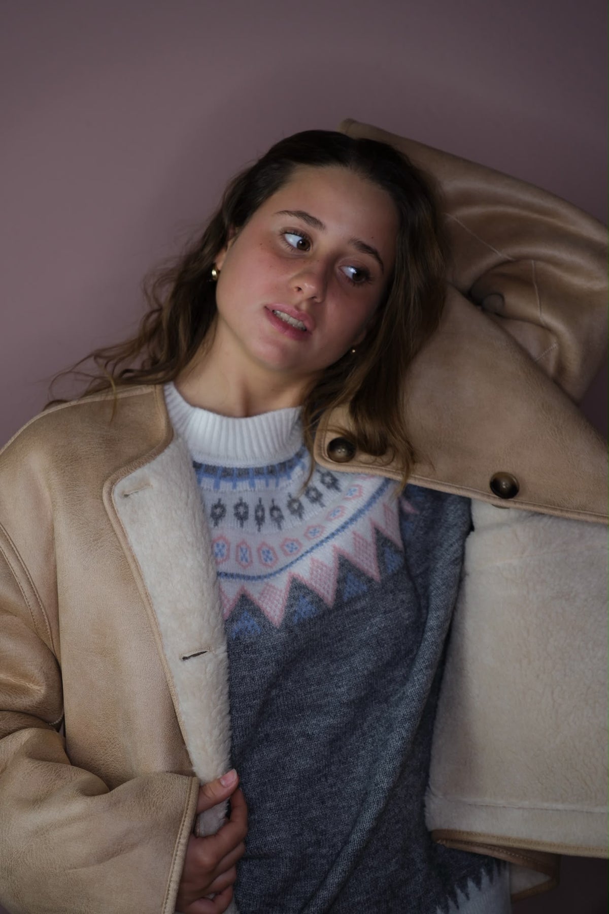 Maglione fantasia geometrico - GRIGIO
