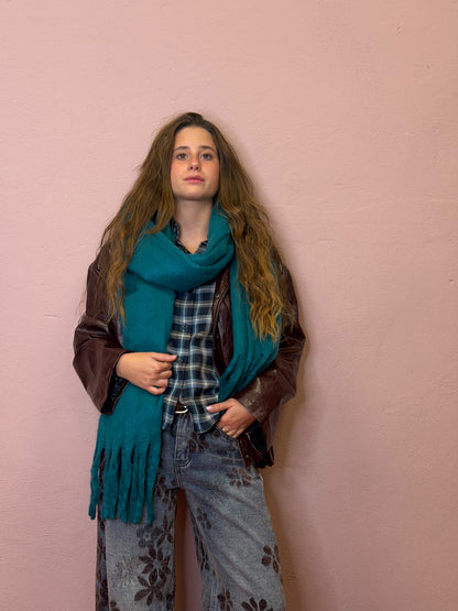 Jeans con ricami palazzo - GRIGIO