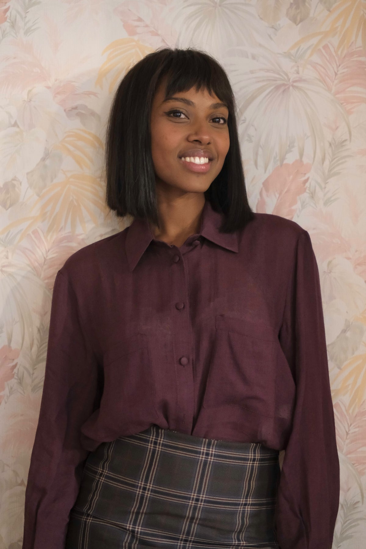 Camicia basic con tasche - BORDEAUX