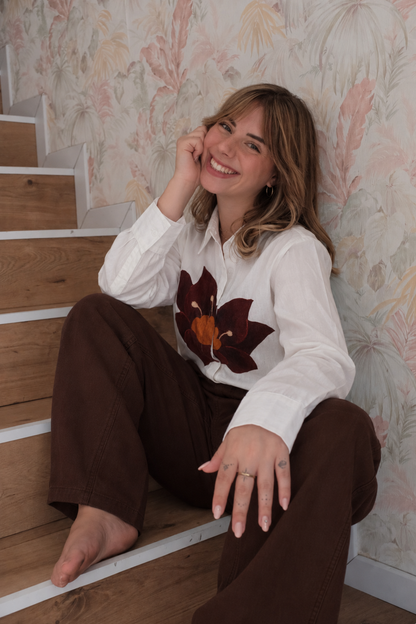 Jeans a palazzo - MARRONE