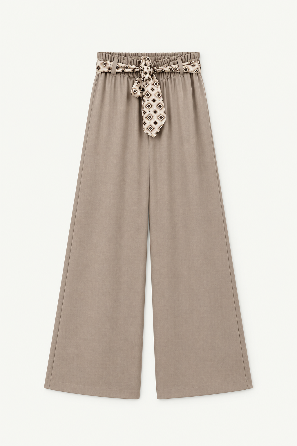 Pantalone con foulard - BEIGE