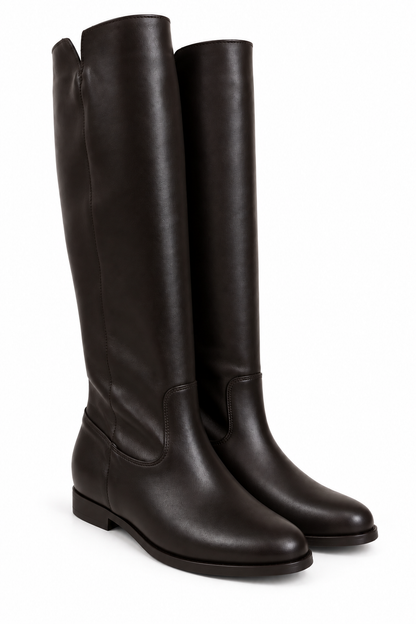 Stivali Helena in vera pelle basic - TESTA DI MORO