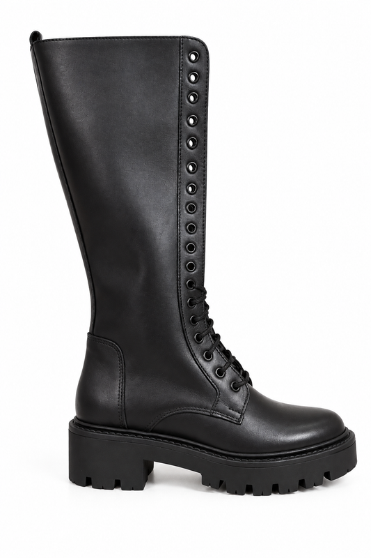 Stivale ROSY con lacci - NERO