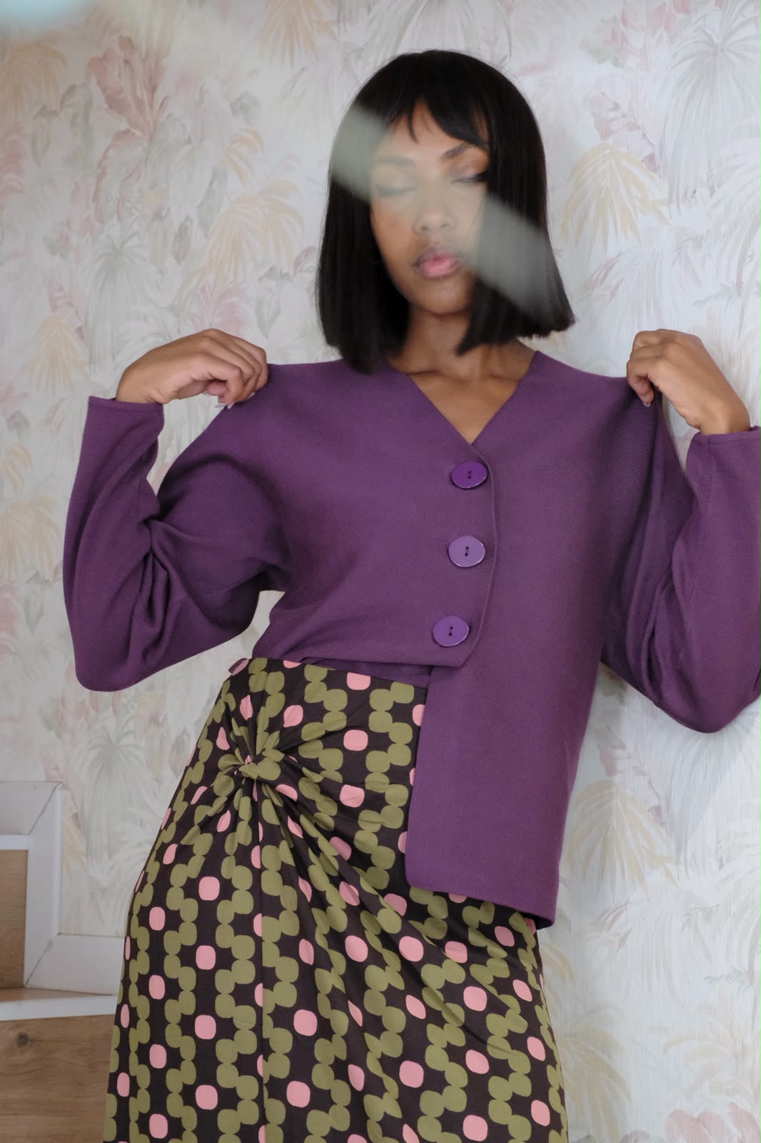 Cardigan scollo V - VIOLA