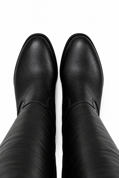Stivali Helena in vera pelle basic - NERO