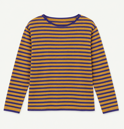 Maglione a righe - SENAPE/VIOLA
