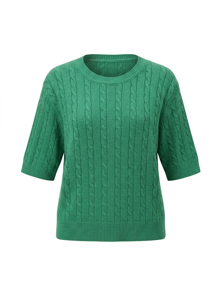Maglioncino treccia - VERDE